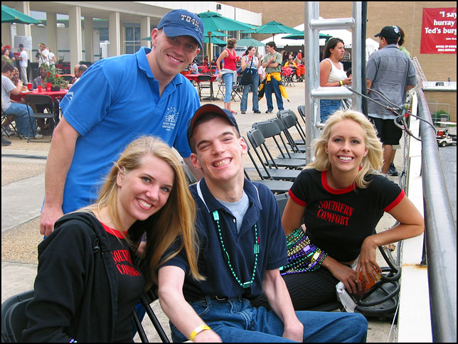 Jefferson & Michal With Southern Comfort Girls At Midtown Music In Atlanta Georgia, May 2004